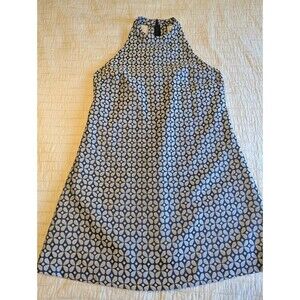 Anthropologie Hutch Womens Navy White T-Back Dress Sz. Medium